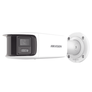 [FlexVu] [ PROTECCIÓN ACTIVA ] Bala IP Panorámica 8 Megapixel (4K) / 2 Lentes 4 mm (180°) / Imagen a Color 24/7 (ColorVu) / PoE / WDR 130° / IP67 / ACUSENSE / Luz Estroboscópica y Alarma Audible / 40 mts Luz Blanca / Micro SD