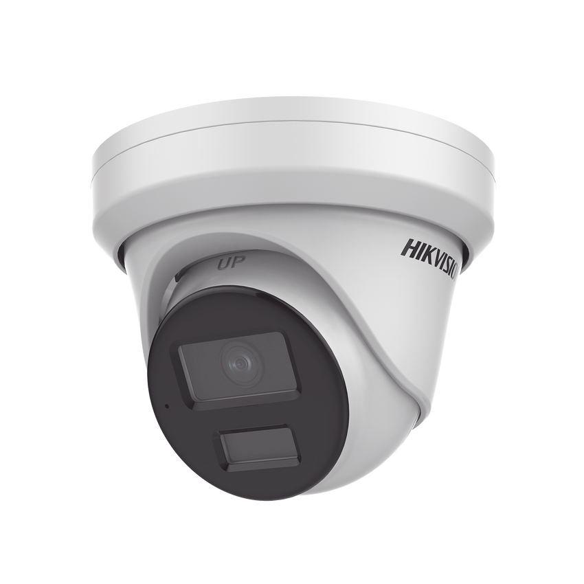 Turret IP 4 Megapixel / Lente 2.8 mm / Dual Light (40 mts IR + 40 mts Luz Blanca / DARKFIGHTER S / Microfono Integrado /  Exterior IP67 / WDR 130 dB /  4 Analíticos: AcuSense, Deteccion Facial, Conteo de Personas por Cruce y Zona