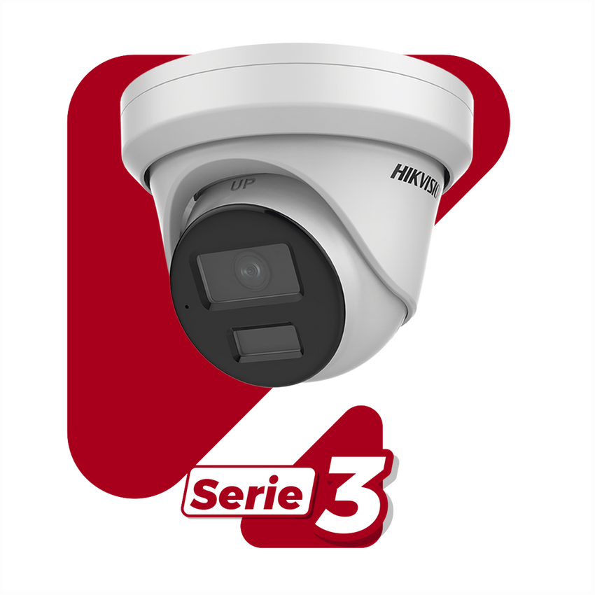 Turret IP 4 Megapixel / Lente 2.8 mm / 40 mts IR / Exterior IP67 / DARKFIGHTER / Audio y Alarma I/O / PoE / ONVIF / Micro SD / 4 Analíticos: AcuSense, Deteccion Facial, Conteo de Personas por Cruce y Zona