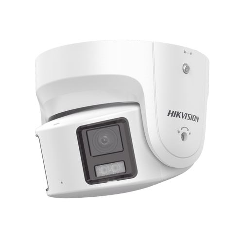 [ PROTECCIÓN ACTIVA ] Turret IP Panorámica 8 Megapixel / 180° / Imagen a Color 24/7 / PoE / WDR 130° / IP67 / ACUSENSE / Protección Activa (Luz Estroboscópica y Alarma Audible) / MicroSD