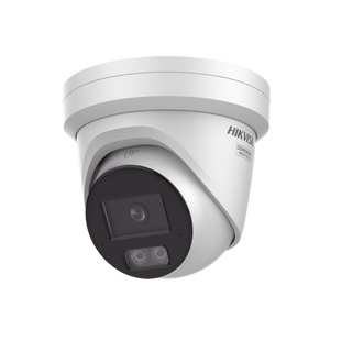 Turret IP 8 Megapixel (4K) / Lente 2.8 mm / Dual Light (40 mts IR + 40 mts Luz Blanca) / DARKFIGHTER S / Exterior IP67 / Microfono Integrado / WDR 130 dB / 4 Analíticos: AcuSense, Deteccion Facial, Conteo de Personas por Cruce y Zona