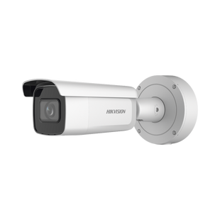 Bala IP 4 Megapixel / Lente Mot. 2.7 a 13.5 mm / 60 mts IR EXIR / Exterior IP67 / IK10 / Anticorrosivo / WDR 120 dB / PoE + / Micro SD / 4 Analíticos: AcuSense, Deteccion Facial, Conteo de Personas por Cruce y Zona