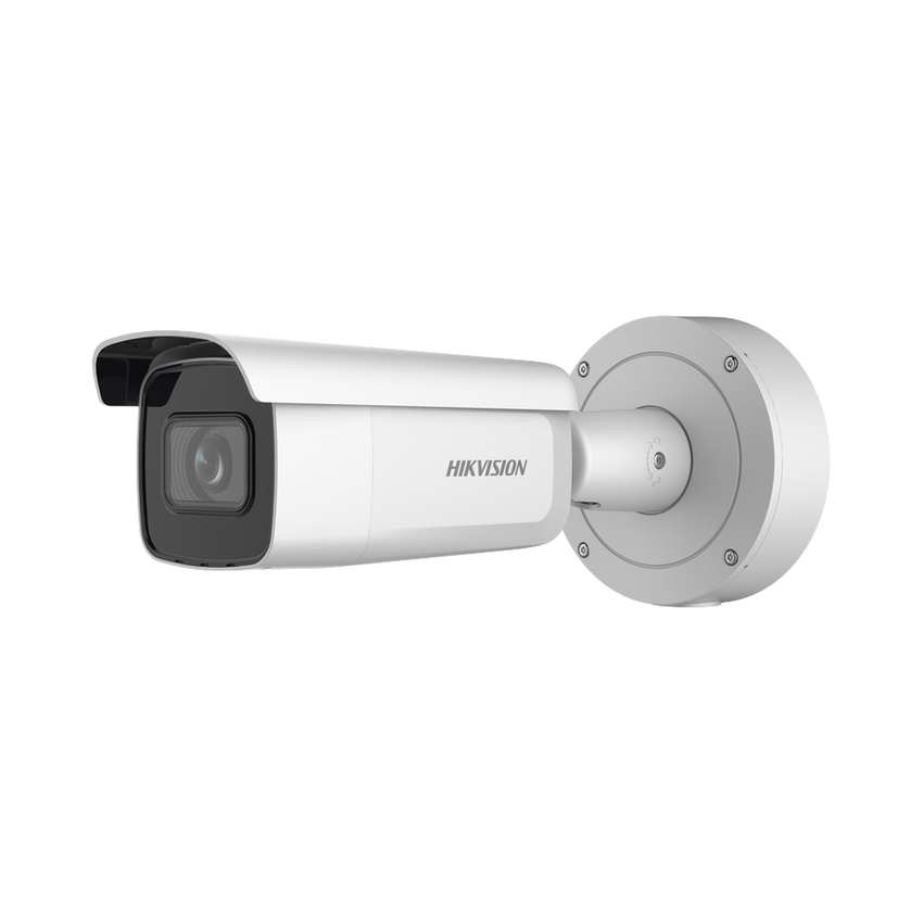 Bala IP 4 Megapixel / Lente Mot. 2.7 a 13.5 mm / 60 mts IR EXIR / Exterior IP67 / IK10 / Anticorrosivo / WDR 120 dB / PoE + / Micro SD / 4 Analíticos: AcuSense, Deteccion Facial, Conteo de Personas por Cruce y Zona