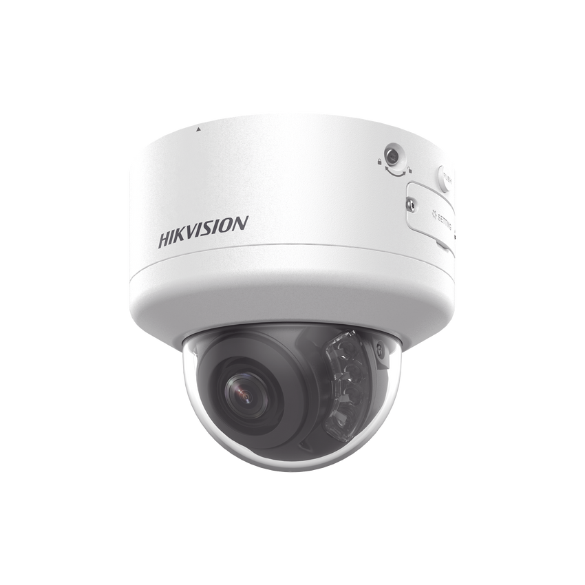 Domo IP 8 Megapixel (4K) / Lente Mot. 2.7 a 13.5 mm / 40 mts IR EXIR / Exterior IP66 / IK10 / DARKFIGHTER / Audio y Alarma I/O / PoE+ / ONVIF / Micro SD / 4 Analíticos: AcuSense, Deteccion Facial, Conteo de Personas por Cruce y Zona