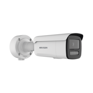 [ PROTECCIÓN ACTIVA ] Bala IP 4 Megapixel / Lente 4 mm / 60 mts IR / Exterior IP67 / Micrófono y Bocina Integrado (Audio de Dos Vías) / DARKFIGHTER / PoE+ / Luz Estroboscopica / ONVIF / Micro SD / 4 Analíticos