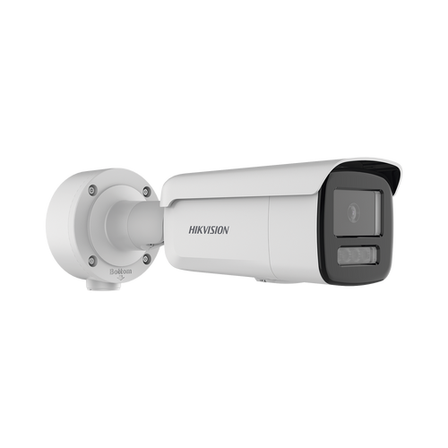 [ PROTECCIÓN ACTIVA ] Bala IP 4 Megapixel / Lente 4 mm / 60 mts IR / Exterior IP67 / Micrófono y Bocina Integrado (Audio de Dos Vías) / DARKFIGHTER / PoE+ / Luz Estroboscopica / ONVIF / Micro SD / 4 Analíticos