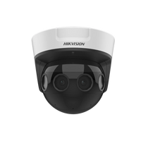 PanoVu Series / Vista Panorámica 180° / 8 Megapixel en Total / 4 Lentes 2.8 mm (2 Megapixel) / 20 mts IR EXIR / Exterior IP67 / IK10 / 12 Vcc / PoE+ / MicroSD