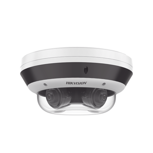 PanoVu Series / Vista Panorámica 360º / 4 Lentes Mot. 2.8 a 12 mm (4 Megapixel por Lente) / 16 Megapixel en Total / WDR 120 dB / DARKFIGHTER / Exterior IP67 / IK10 / PoE+ / 30 mts IR / Micro SD