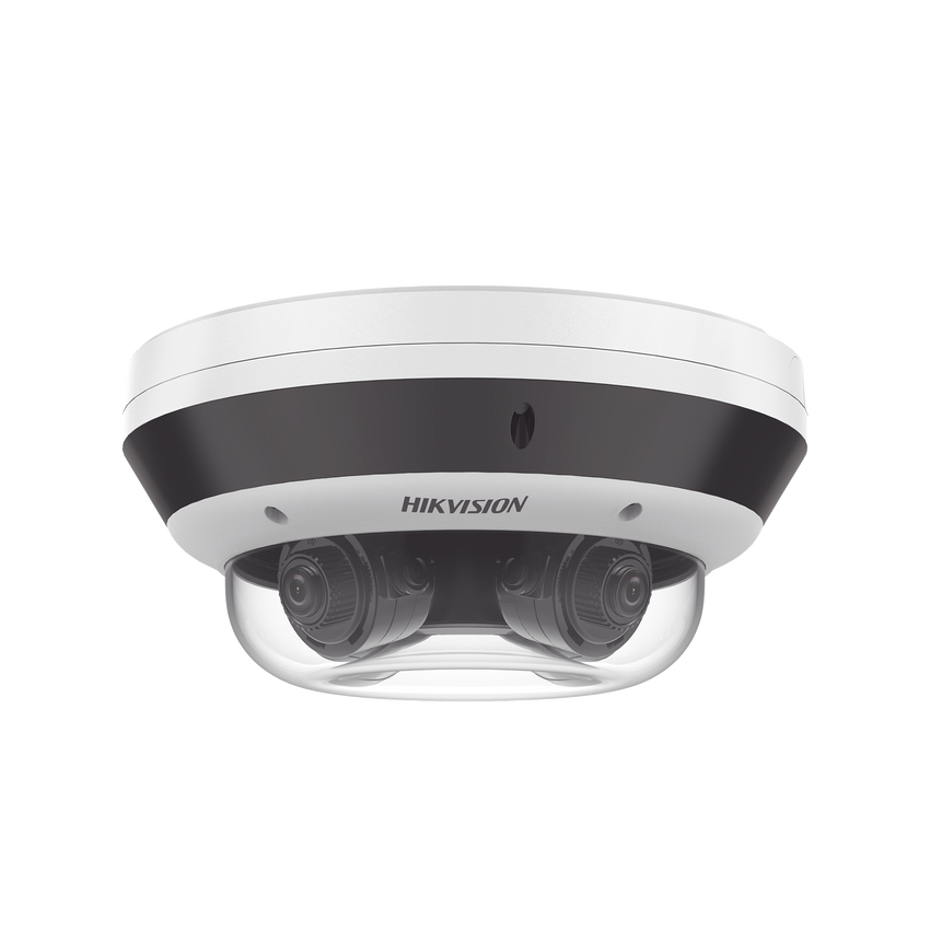 PanoVu Series / Vista Panorámica 360º / 4 Lentes Mot. 2.8 a 12 mm (4 Megapixel por Lente) / 16 Megapixel en Total / WDR 120 dB / DARKFIGHTER / Exterior IP67 / IK10 / PoE+ / 30 mts IR / Micro SD