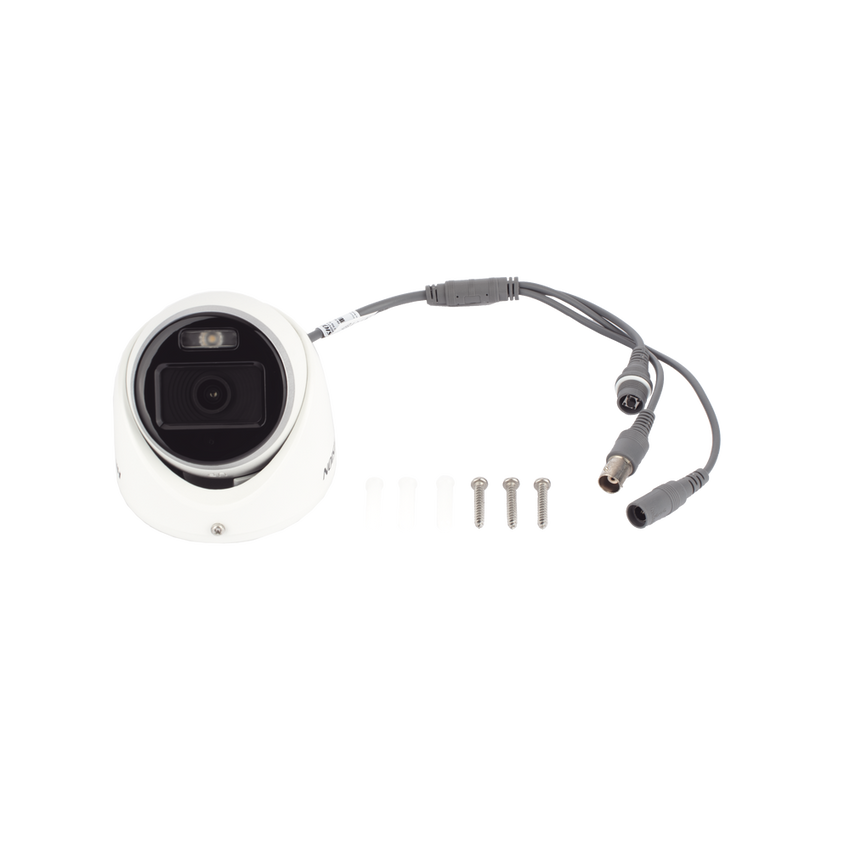 [Dual Light + ColorVu] Turret TURBOHD 2 Megapixel (1080p) / Lente 2.8 mm / 20 mts IR + 20 mts Luz Blanca / Gran Angular 105° / Exterior IP67 / Micrófono Integrado / dWDR / 4 Tecnologías / Metal