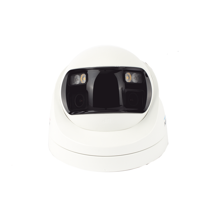 [ColorVu + Panoramica + Dual Light] Turret TURBOHD 3K (5 Megapixel) / Micrófono Integrado / Visión 180° / Imagen a Color 24/7 / 40 mts Luz Blanca + 40 mts IR / Exterior IP67 / WDR