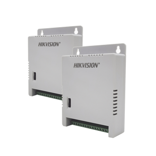 2 Fuentes de Poder Regulada (12 Vcc / 13.5 Vcc / 15 Vcc) para 16 Cámaras / 1 Amp por Salida / Voltaje de Entrada 185 - 240 VCA / Soporta 4K / Modo para Largas Distancias