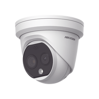 Turret IP Dual / Térmica 3.1 mm (160 x 120) / Óptico 4 mm (4 Megapixel) / Termométrica / Detección de Temperatura / PoE /Exterior IP66 / Sirena y Luz Intermitente Integrada / MicroSD