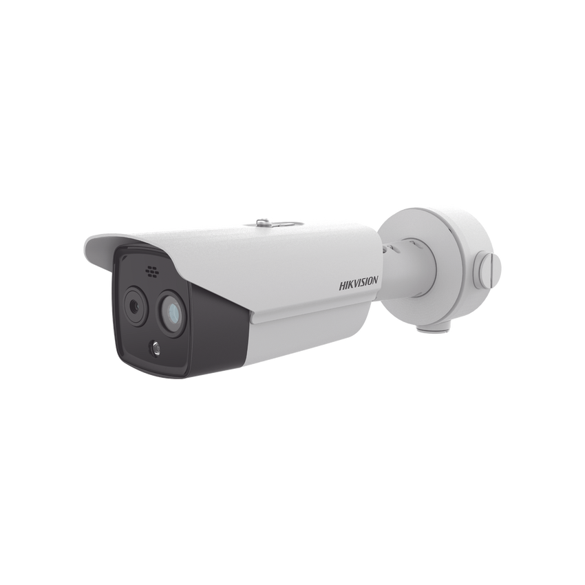 Bala IP Dual / Térmica 9.7 mm ( 256 × 192 ) / Óptico 8 mm (4 Megapixel) / 30 mts IR / Exterior IP67 / PoE / Termométrica / Detección de Temperatura / Sirena y Luz Intermitente Integrada / MicroSD