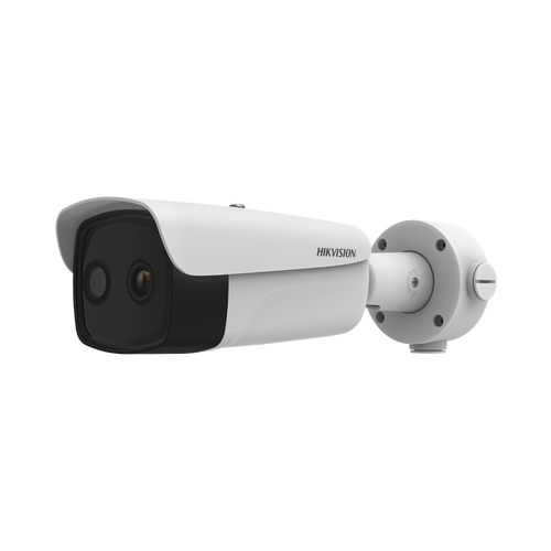 Bala IP Dual / Térmica 9.7 mm (384 X 288 ) / Óptico 4 mm (4 Megapixel) / 40 mts IR / IP66 / PoE / Termométrica / Detección de Temperatura / MicroSD