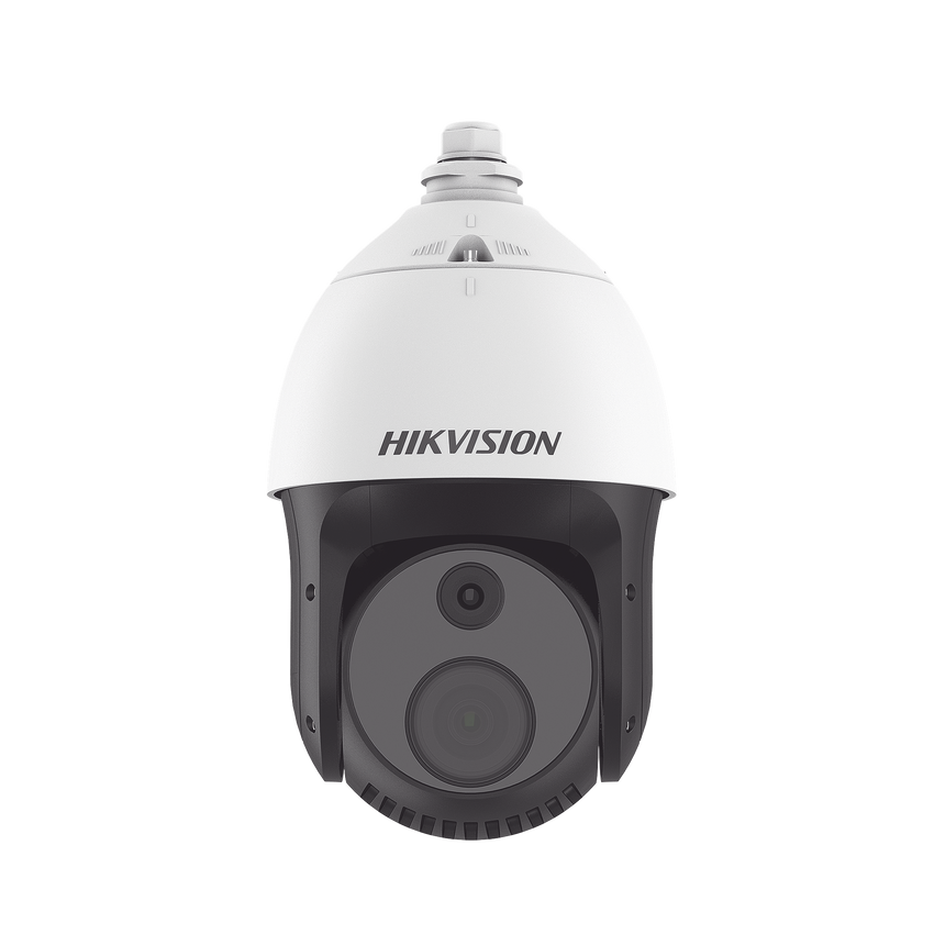 PTZ IP Dual / Lente Térmico 25 mm (384 X 288) / Lente óptico 32X (2 Megapixel) / 100 mts IR / Termografia / WDR 120 dB / Exterior IP66 / MicroSD