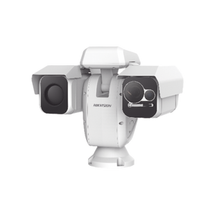 Punta de Poste IP Dual / Térmica 75 mm (384 X 288) + Óptico 4 MP 40X / 800 mts IR / IP66 / Detección de Temperatura / microSD