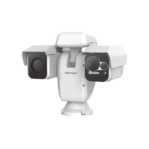 Punta de Poste IP Dual / Térmica 75 mm (384 X 288) + Óptico 4 MP 40X / 800 mts IR / IP66 / Detección de Temperatura / microSD