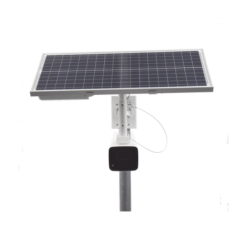 Kit Solar IP All in One / Cámara Bala ColorVu 4 Megapixel / Lente 4 mm / Panel Solar / Batería de Respaldo de Litio 23.2Ah (Hasta 24 Días) / Conexión 4G / Accesorios de Instalación