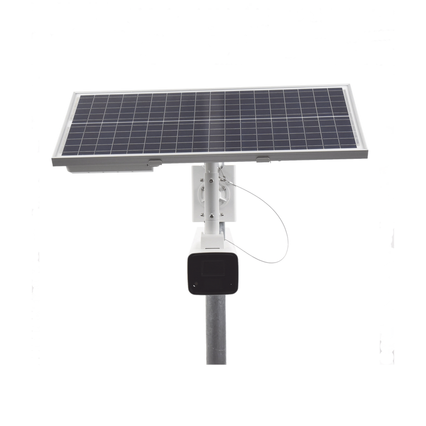Kit Solar IP All in One / Cámara Bala ColorVu 4 Megapixel / Lente 4 mm / Panel Solar / Batería de Respaldo de Litio 23.2Ah (Hasta 24 Días) / Conexión 4G / Accesorios de Instalación