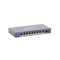 Switch PoE+ / No Administrable / 7 Puertos 1000 Mbps 802.3 af/at (30 W) / 2 Puertos 1000 Mbps Hi-PoE (90 W) / 1 Puertos 1000 Mbps Uplink / 1 Puerto SFP / Modo Extendido hasta 300 Metros / 110 Watts