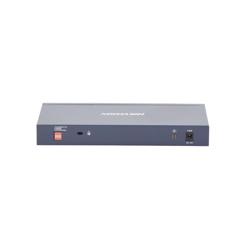 Switch PoE+ / No Administrable / 7 Puertos 1000 Mbps 802.3 af/at (30 W) / 2 Puertos 1000 Mbps Hi-PoE (90 W) / 1 Puertos 1000 Mbps Uplink / 1 Puerto SFP / Modo Extendido hasta 300 Metros / 110 Watts