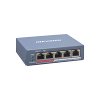 Switch Gigabit  PoE+ / Monitoreable / 4 Puertos 10/100 Mbps PoE+ / 1 Puerto 10/100 Mbps Uplink / Modo Estendido hasta 300 Metros /  45 W