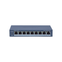 Switch Administrable PoE+ / 8 puertos 100 Mbps PoE+ / 1 puerto 1000 Mbps de Uplink / PoE hasta 300 Metros / Conexión Remota desde Hik-ParnerPro / 110 W