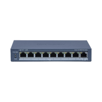 Switch PoE+ / Monitoreable / 8 Puertos 10/100 Mbps PoE+ / 1 Puerto 1000 Mbps Uplink /  Configuración Nube Hik-Partner Pro / Modo Extendido hasta 300 metros / 60 W