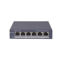 Switch Gigabit PoE+ / Administrable / 4 Puertos 1000 Mbps PoE+ / 2 Puertos 1000 Mbps Uplink / Configuración Nube Hik-PartnerPro / Modo Extendido hasta 300 Metros / 45 Watts