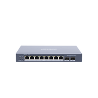 Switch Gigabit PoE+ / Administrable / 8 Puertos Gigabit PoE+ / 2 Puertos SFP / Configuración Nube Hik-Partner Pro / Modo Extendido hasta 300 Metros / 110 W