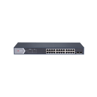 Switch Gigabit PoE+ / Administrable / 24 Puertos 1000 Mbps PoE+ / 2 Puertos SFP / Configuración Remota desde Hik-PartnerPro / PoE Extendido 250 Metros / 370 Watts