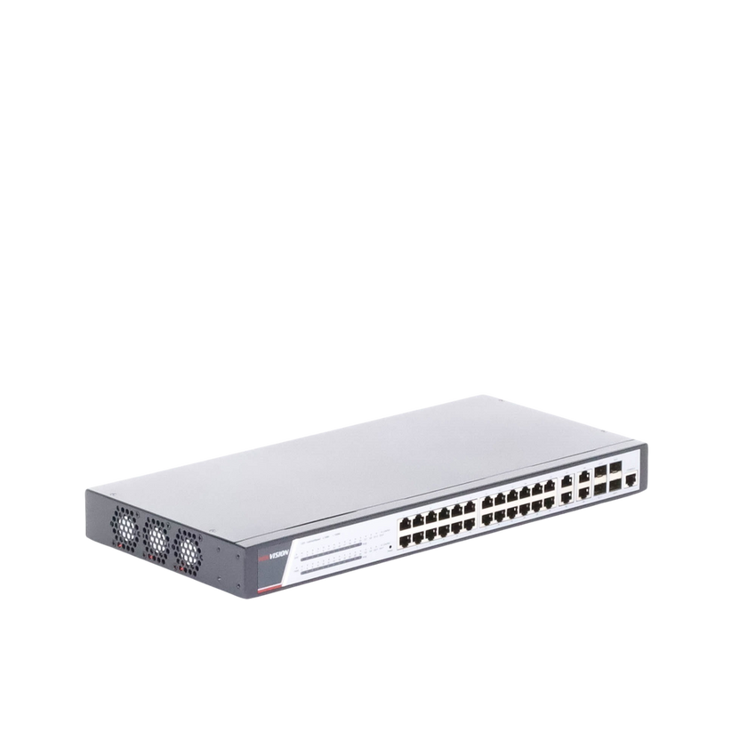 Switch Gigabit PoE+ / Administrable / 24 Puertos 1000 Mbps PoE+ / 4 Puertos 1000 Mbps + 4 Puertos SFP de Uplink / 370 Watts / Soporta IGMP