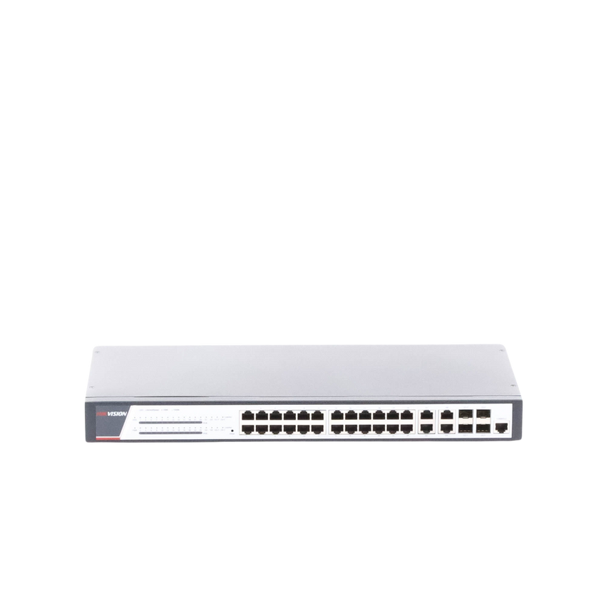 Switch Gigabit PoE+ / Administrable / 24 Puertos 1000 Mbps PoE+ / 4 Puertos 1000 Mbps + 4 Puertos SFP de Uplink / 370 Watts / Soporta IGMP