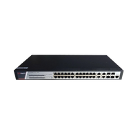 Switch Gigabit PoE+ / Administrable / 24 Puertos 1000 Mbps PoE+ / 4 Puertos 1000 Mbps + 4 Puertos SFP de Uplink / 370 Watts / Soporta IGMP