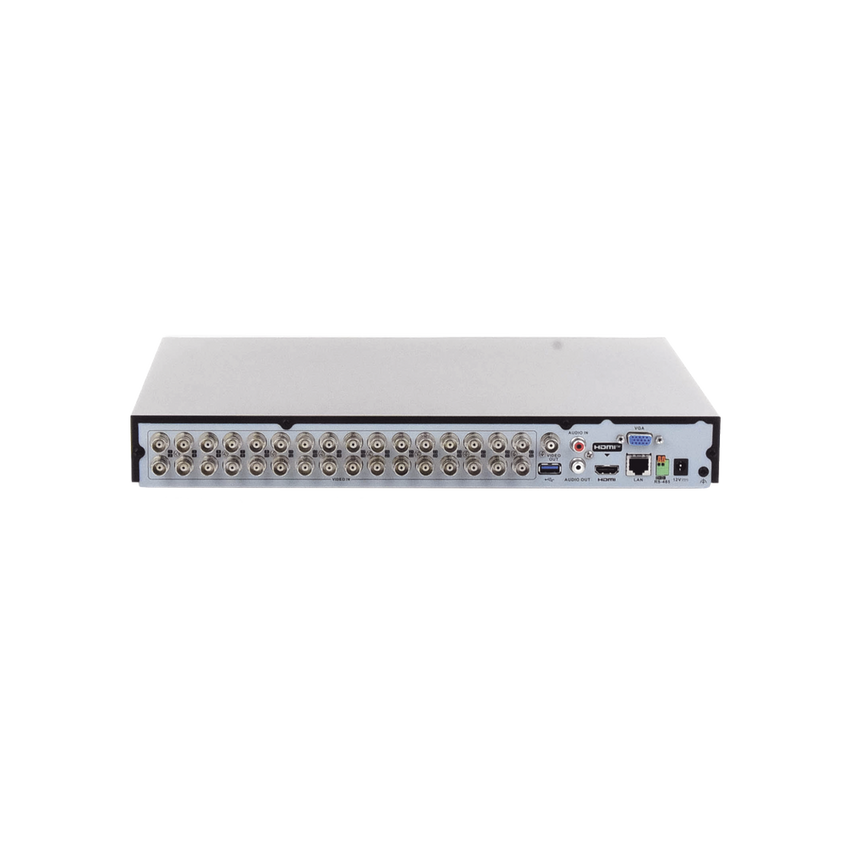 DVR 32 Canales TurboHD + 2 Canales IP / 2 Megapixel (1080p) Lite / Acusense (Evita Falsas Alarmas) / Audio por Coaxitron / H.265+ / Salida de Video en Full HD