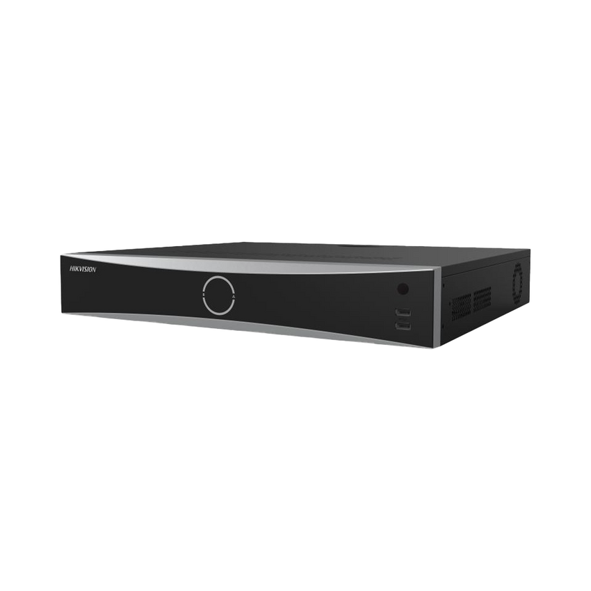 NVR 12 Megapixel (4K) / 16 canales IP / 16 Puertos PoE+ / AcuSense (Evita Falsas Alarmas) / Reconocimiento Facial / 4 Bahías de Disco Duro / Switch PoE 300 mts  / HDMI en 4K / Alarmas I/O