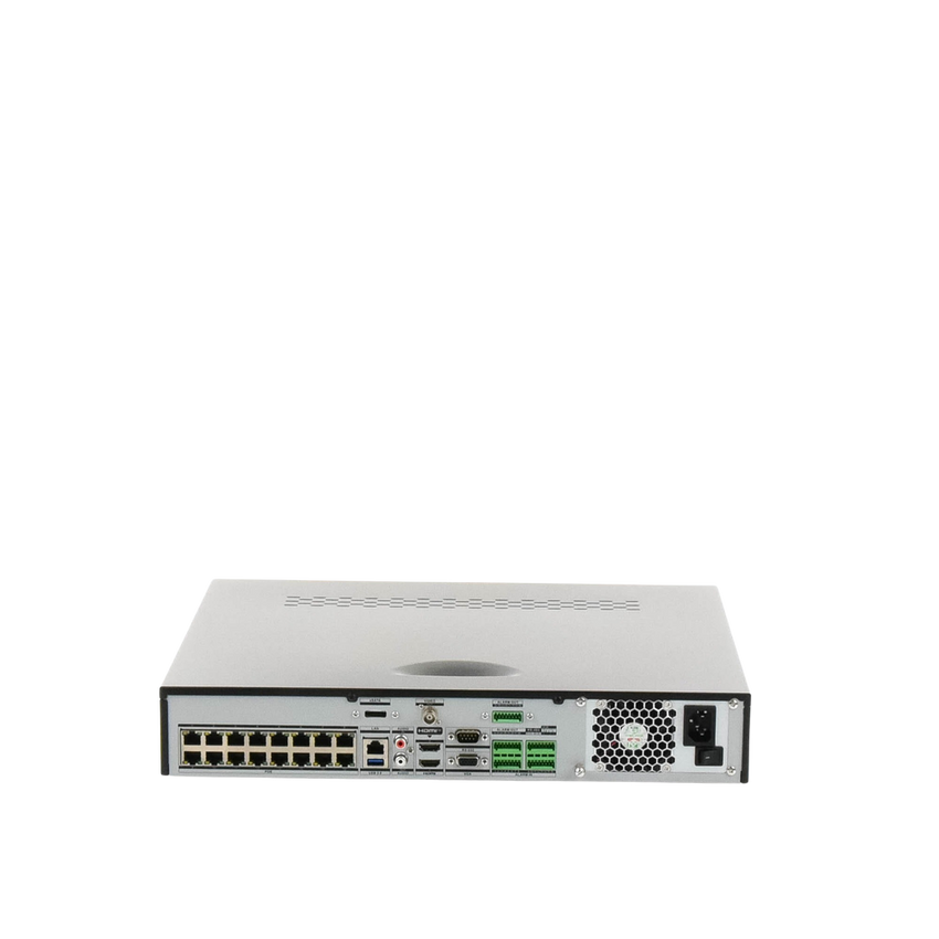 [Doble Poder de Decodificación] NVR 32 Megapixel (8K) / 32 Canales IP / 16 Puertos PoE+ / AcuSense / ANPR / Conteo de Personas / Heat Map / 4 Bahías de Disco Duro  / HDMI en 8K / Soporta POS / Alarmas I/O / 2 Salidas HDMI / Smart Search