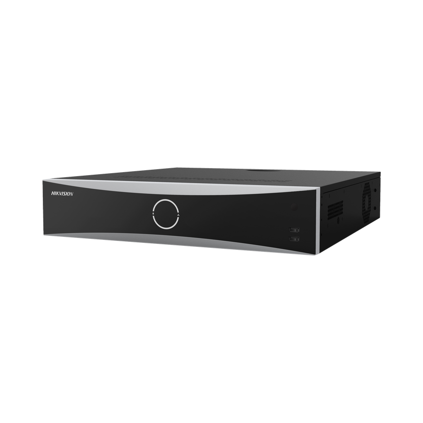 NVR 12 Megapixel (4K) / 32 Canales IP / Reconocimiento Facial / AcuSense (Evita Falsas Alarmas) / 8 Bahías de Disco Duro /  2 HDMI en 4K / Alarmas I/O