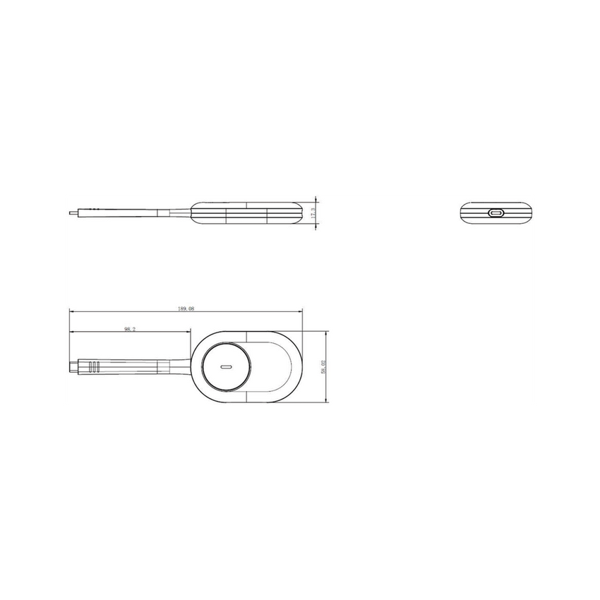Dongle (Adaptador) de Proyección Inalambrica Para Pantallas Interactivas HIKVISION Serie DS-D5CxxRB/B / Compatible con Windows y Mac / Conector Tipo C (Incluye Adaptador USB-A - USB-C)