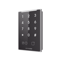 Lector de Tarjetas PROX EM y de Códigos QR / Teclado para Contraseña / Compatible con Controladores DSK2600 Series Hikvision / Comunicación RS485 y WIEGAND / IP65