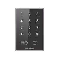 Lector de Tarjetas PROX EM y de Códigos QR / Teclado para Contraseña / Compatible con Controladores DSK2600 Series Hikvision / Comunicación RS485 y WIEGAND / IP65