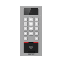 Lector Biometrico con Teclado para Exterior Antivandálico IP65 & IK09 con función de Videoportero Multiapartamento /  Huella, Tarjeta, Código QR, PIN o App HikConnect  / Cámara 2 MP compatible con NVRs / Soporta biom