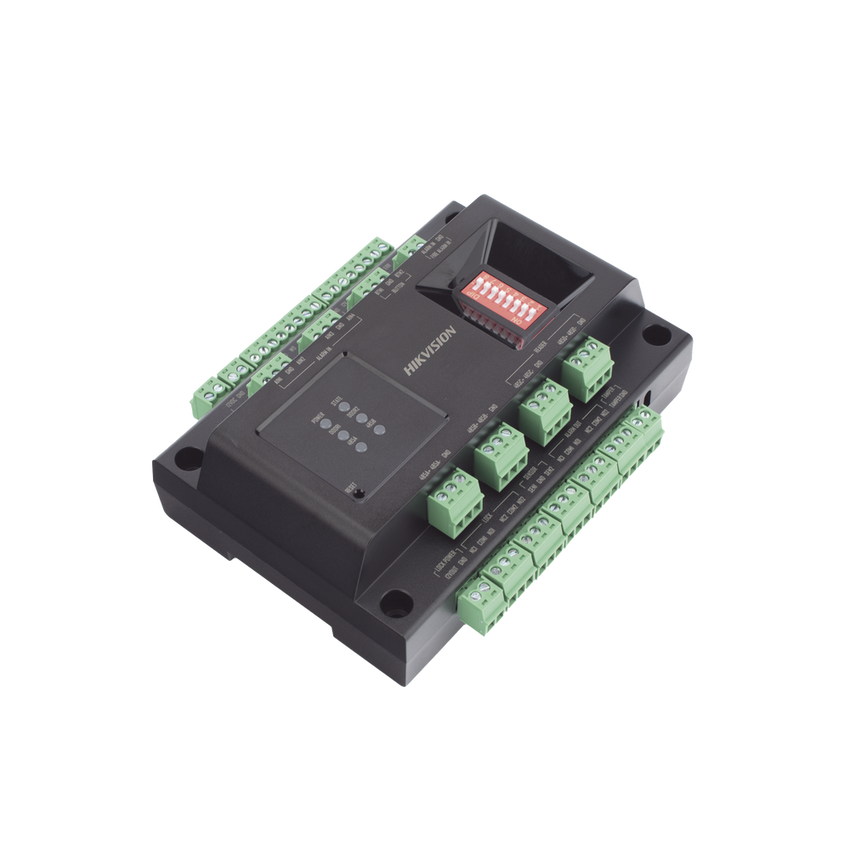 Expansor de 2 Puertas para Paneles de Control de Acceso DS-K27 Series / Comunicación RS-485 / 4 Entradas y 2 Salidas Auxiliares