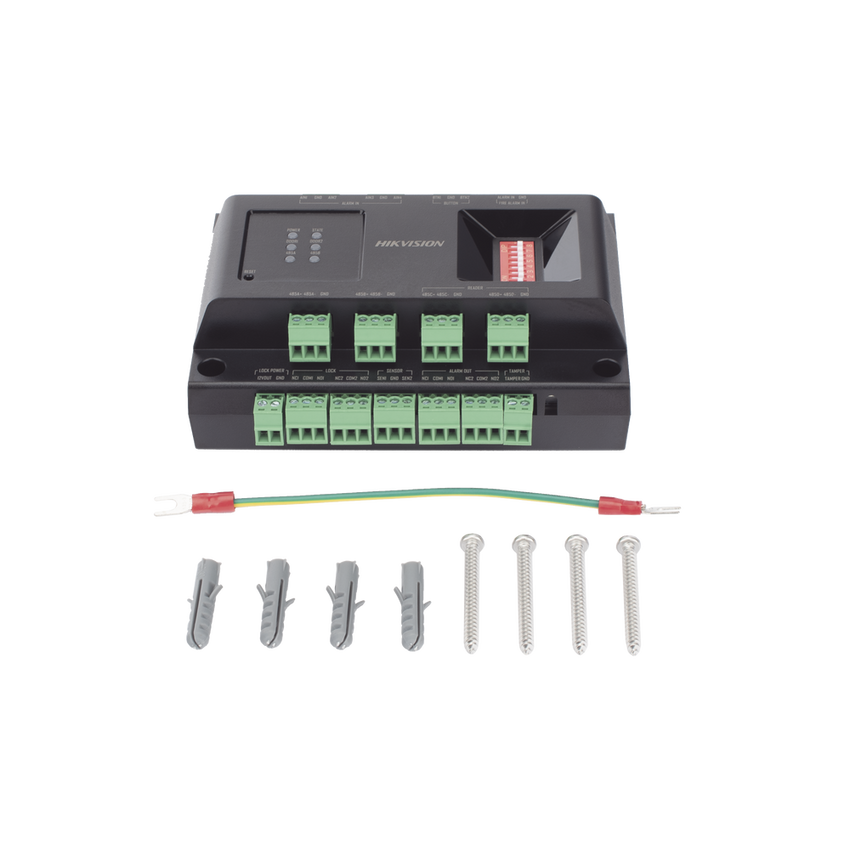 Expansor de 2 Puertas para Paneles de Control de Acceso DS-K27 Series / Comunicación RS-485 / 4 Entradas y 2 Salidas Auxiliares