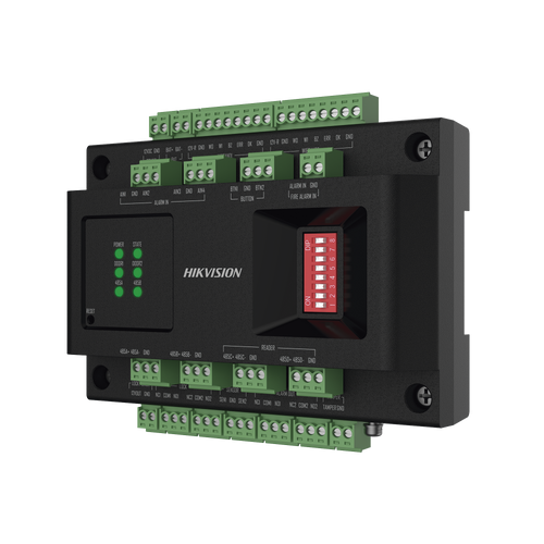 Expansor de 2 Puertas para Paneles de Control de Acceso DS-K27 Series / Comunicación RS-485 / 4 Entradas y 2 Salidas Auxiliares