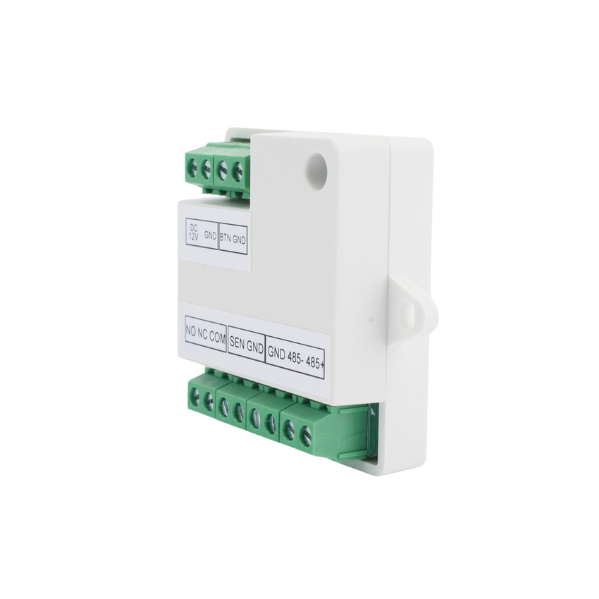Módulo Seguro para Instalaciones SEGURAS en Controles de Acceso HIKVISION / Compatible con Biometricos Faciales Min Moe / Conexión RS-485  /  Soporta Botón de Salida y Chapa