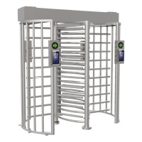 Torniquete DOBLE (2 Carriles) de Cuerpo Completo Bidireccional / Exterior / Acero Inoxidable SUS304 / 30 Personas por Minuto / Compatible con Reconocimiento Facial (Terminal no Incluida)