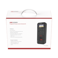 Kit de Control de Acceso TODO INCLUIDO con Lector de Huellas y Tarjetas / 3,000 Huellas / Compatible con App Hik-Connect / Incluye Electroimán  Botón de Salida y Montajes Z y L para imán (DS-K1T804)