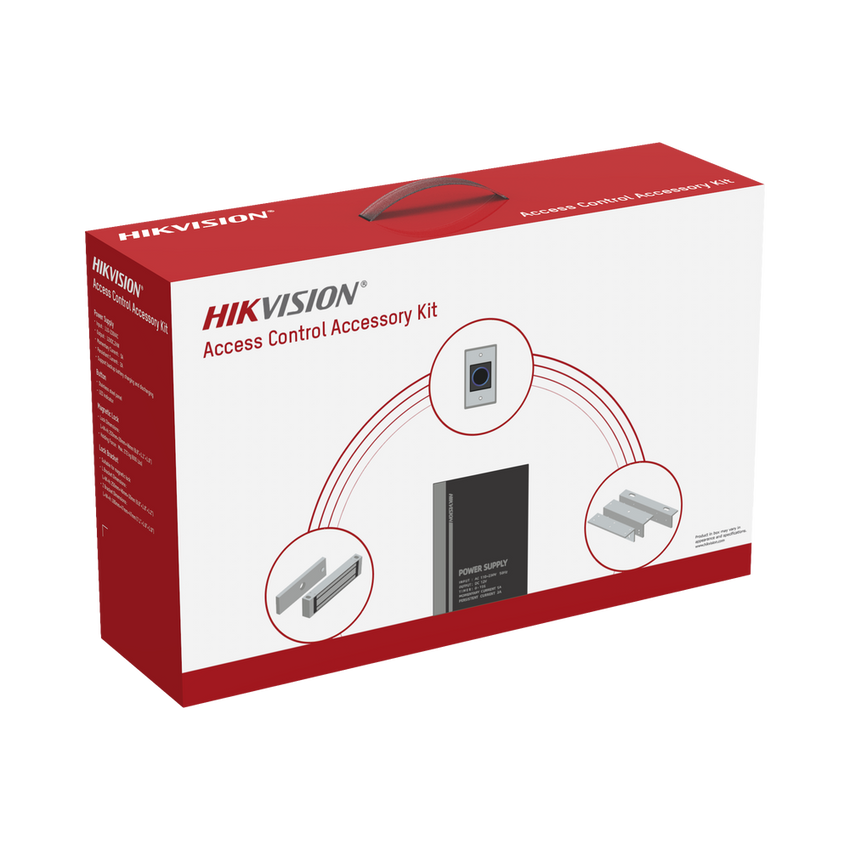 Kit HIKVISION para para Control de Acceso / Fuente 12 Vcd 2 A + Botón de Salida + Chapa Magnética 600 Lbs / Para Instalación de Control de Acceso Autónomo (Facial Min Moe, Teclados, Lectores de Huella, Etc...)